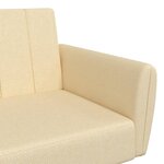 vidaXL Canapé-lit à 2 places crème tissu