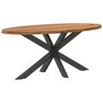 vidaXL Table à manger marron clair bois de chêne massif ovale