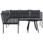 vidaXL Ensemble de canapés de jardin et coussins noir acier textilène