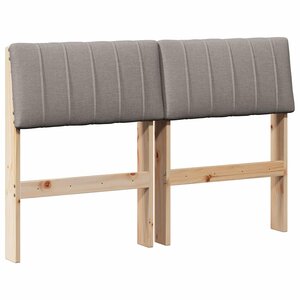 vidaXL Tête de lit capitonnée Taupe 120 cm Pin massif