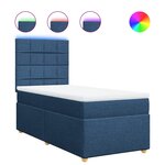 vidaXL Sommier à lattes de lit avec matelas Bleu 90x190 cm Tissu