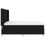 Lit Box Spring avec Matelas et LED Noir 180x200 cm en Tissu
