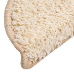 vidaXL Tapis d'escalier 30 pièces 56 x 17 x 3 cm Crème Demi-rond