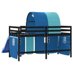 vidaXL Lit mezzanine enfants avec tunnel sans matelas bleu 80x200 cm