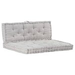 vidaXL Coussins de plancher de palette lot de 2 Coton Gris