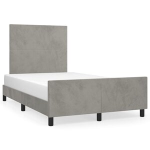 vidaXL Cadre de lit sans matelas gris clair 120x190 cm velours