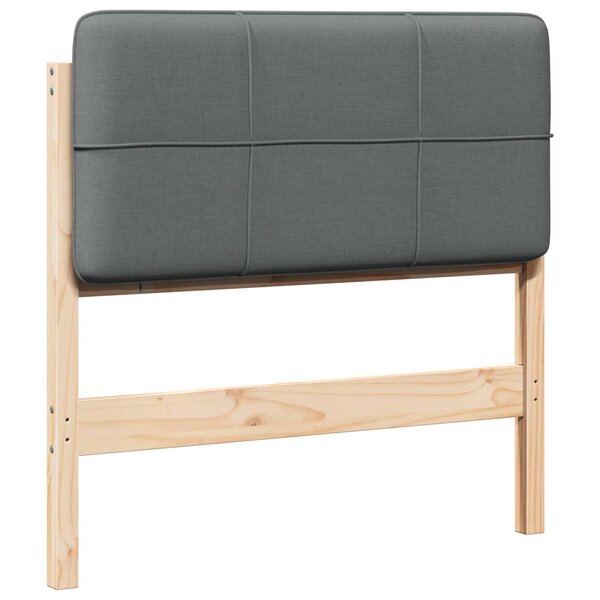 vidaXL Tête de lit capitonnée Marron et gris clair 75 cm Pin massif