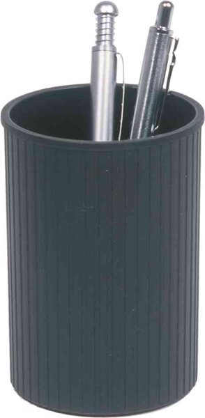 Pot à crayons Linear polystyrène D72mm H 108mm Noir HELIT