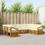 vidaXL Ensemble de canapé d'angle avec coussin 9 Pièces Naturel et Crème