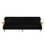 vidaXL Canapé-lit avec accoudoirs noir tissu