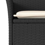 vidaXL Ensemble à manger de jardin et coussins 5 Pièces noir rotin verre