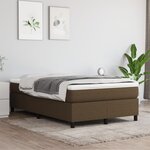 vidaXL Sommier à lattes de lit et matelas marron foncé 120x190cm tissu