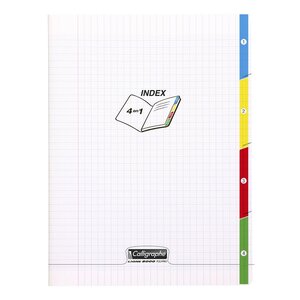 Cahier piqué 8000 POLYPRO 4 INDEX incolore 24x32cm 140p séyès 90g CALLIGRAPHE