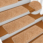 vidaXL Tapis d'escalier 20 pièces 65 x 21 x 4 cm Beige Bord rectangulaire