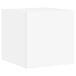 vidaXL Meuble TV muraux 4 Pièces avec lumières LED blanc