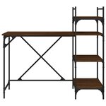 vidaXL Bureau d'ordinateur avec étagères chêne marron 120x47x109 cm