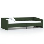 vidaXL Lit avec éclairage USB Vert foncé Tissu 90x200 cm