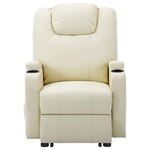 vidaXL Fauteuil Crème Similicuir