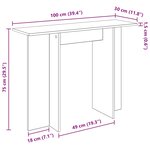 vidaXL Table console Blanc 100 x 30 x 75 cm Bois d'ingénierie