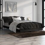 vidaXL Cadre de lit noir 120x190 cm bois d'ingénierie