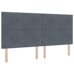 Lit coffre vidaXL avec matelas et LED gris foncé 200x200 cm en velours