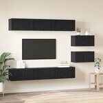 vidaXL Meuble TV avec stockage avec porte 8 Pièces Chêne Noir 60 x 30 x 30.5 cm