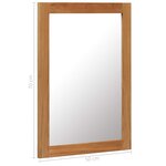 vidaXL Miroir 50x70 cm Bois de chêne massif