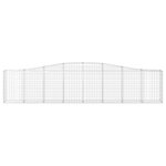 vidaXL Paniers à gabions arqués 7 Pièces 400x30x80/100 cm Fer galvanisé