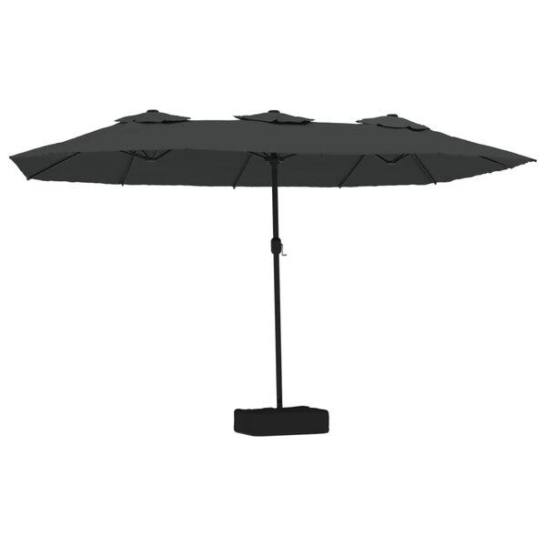 vidaXL Parasol de jardin à double tête avec LED anthracite 449x265 cm