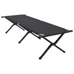 vidaXL Lit de camping pliant 2 Pièces Noir Tissu Oxford