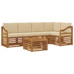 vidaXL Ensemble de canapés d'extérieur 6 pc Naturel et Beige Polyester