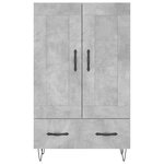vidaXL Buffet haut gris béton 69 5x31x115 cm bois d'ingénierie