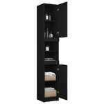 vidaXL Armoire de salle de bain noir 32x34x188 5 cm bois d'ingénierie