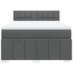 vidaXL Sommier à lattes de lit avec matelas Gris foncé 160x200cm Tissu