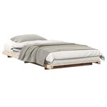 vidaXL Cadre de lit surélevé Marron 90 x 210 cm Bois massif en pin