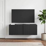 vidaXL Meuble TV mural Noir 78 5 x 31 x 30 cm Bois d'ingénierie