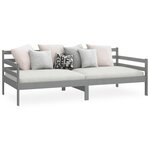 vidaXL Lit Gris Bois de pin massif 90x200 cm
