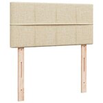 vidaXL Lit ottoman avec matelas crème 100x200 cm tissu