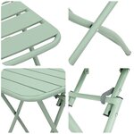 vidaXL Ensemble bistrot 3 Pièces Vert menthe clair Acier