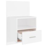 vidaXL Tables de chevet murales 2 Pièces Blanc