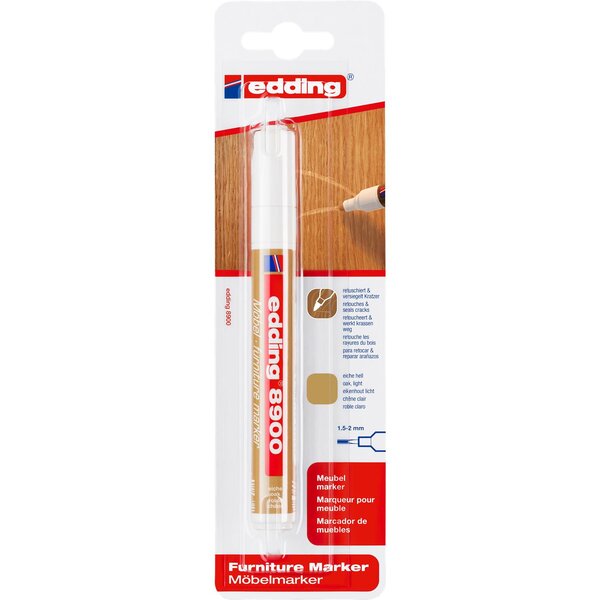 Marqueur pour meuble 8900 Chêne Clair Pointe Ronde 1 5-2 mm EDDING