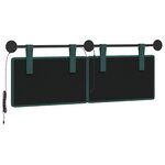 vidaXL Tête de lit suspendue Avec lumière LED Vert foncé Tissu