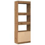 vidaXL Buffet haut 63x33x180 cm chêne artisanal bois d'ingénierie