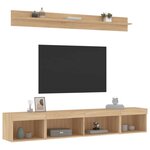 vidaXL Unités murales TV avec LED 5 Pièces chêne sonoma bois d'ingénierie