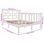 vidaXL Cadre de lit sans matelas blanc bois massif 140x190 cm