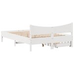 vidaXL Cadre de lit avec tiroirs blanc 140x200 cm bois de pin massif