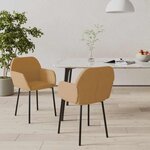 vidaXL Chaises à manger lot de 2 Marron Velours