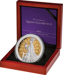 Pièce de monnaie en argent 10 dollars g 155.5 (5 oz) millésime 2023 queen elizabeth ii 70 year queen elizabeth ii