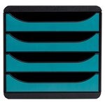 Module De Classement Big Box 4 Tiroirs Skandi - Bleu Pacifique - Exacompta