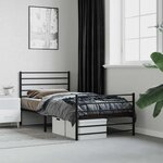 vidaXL Cadre de lit métal sans matelas avec pied de lit noir 80x200 cm